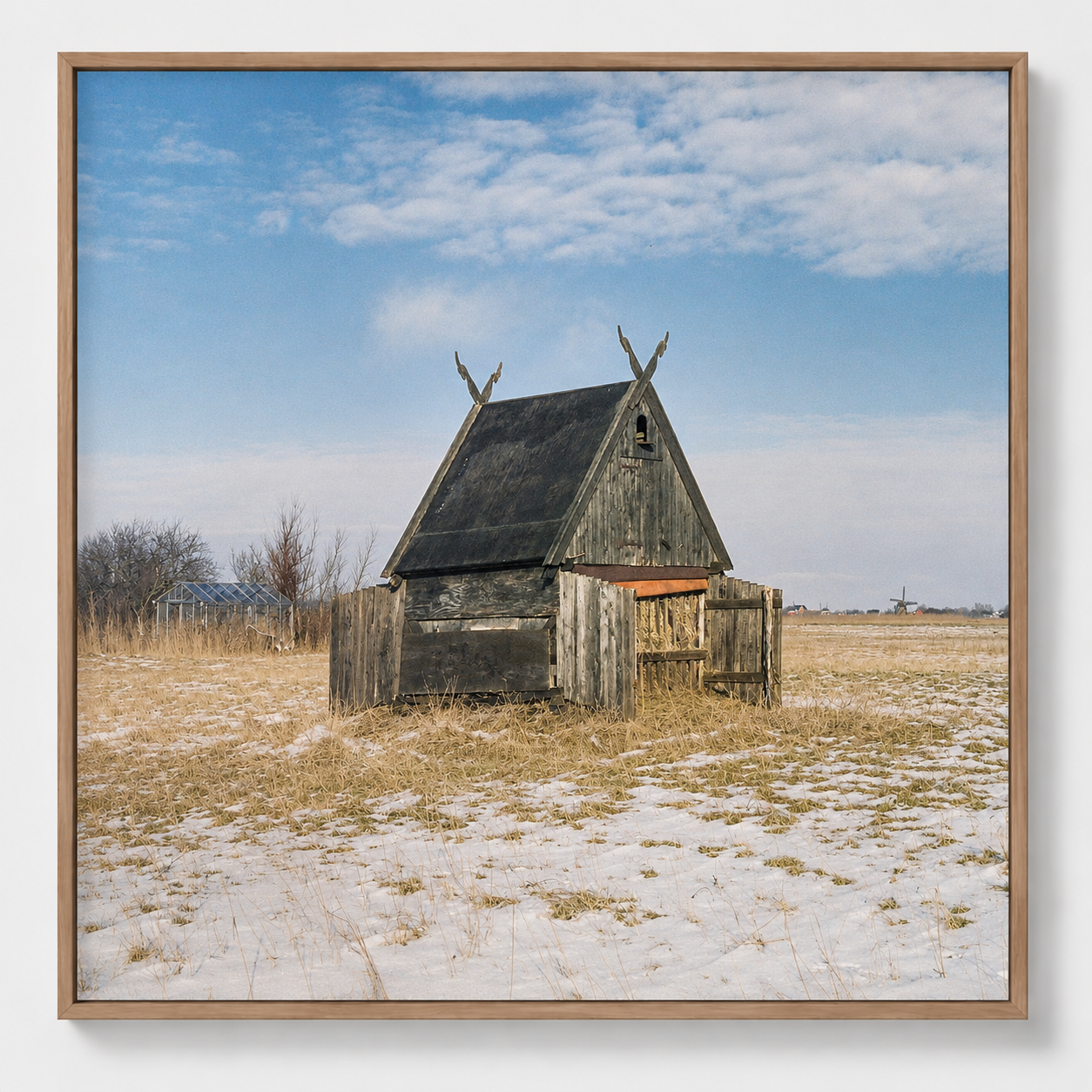 Fine art print 'Hooischuur in de sneeuw' #008